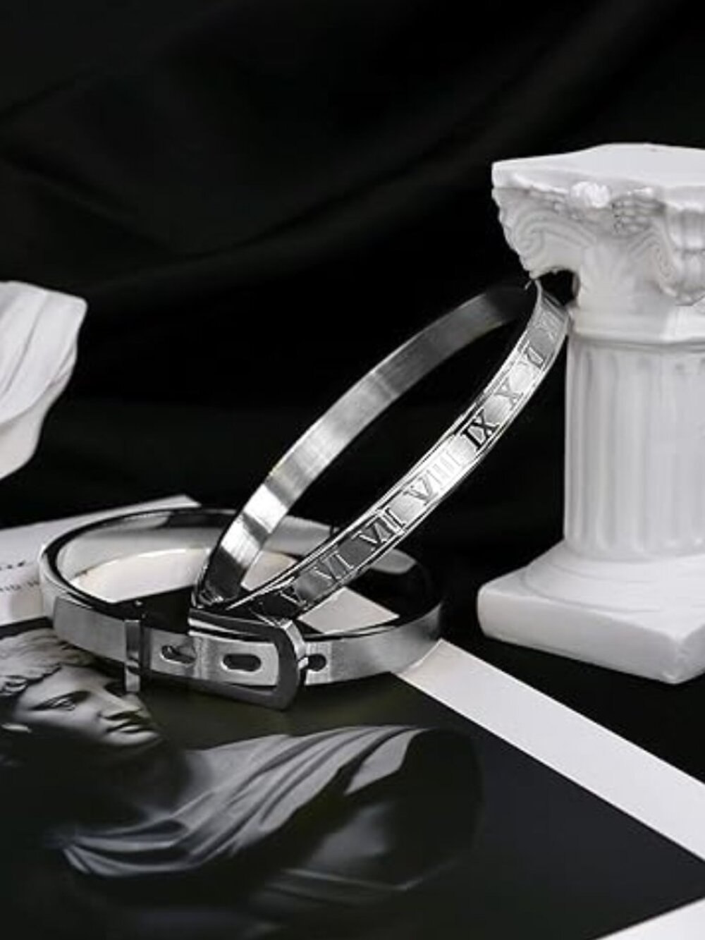 BRAND NEW 2 Pcs Womens Silver Bangle